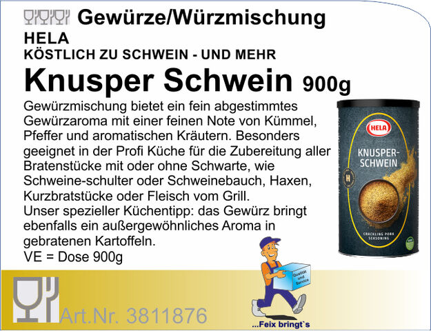3811876 - Knusper Schwein 900g Hela