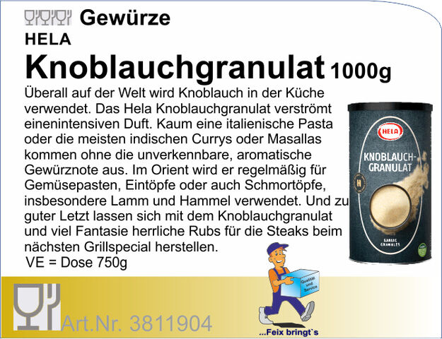 3811904 - Knoblauch granuliert 750g Hela