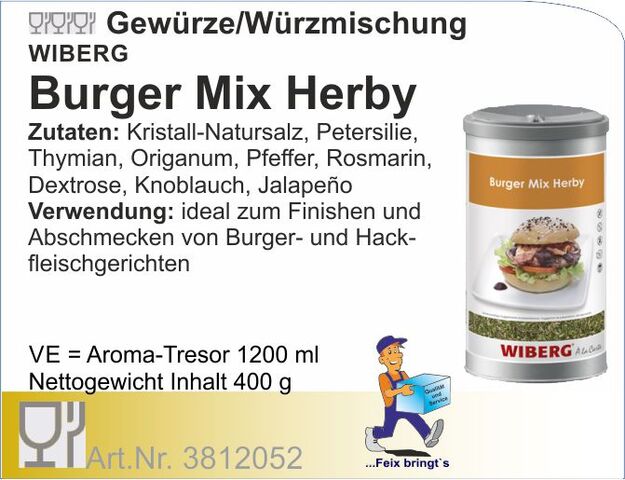 3812052 - Burger Mix Herby Würzmischung 400g WIB