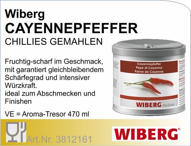 3812161 - Cayenne Chillies gemahlen 260g Wiberg