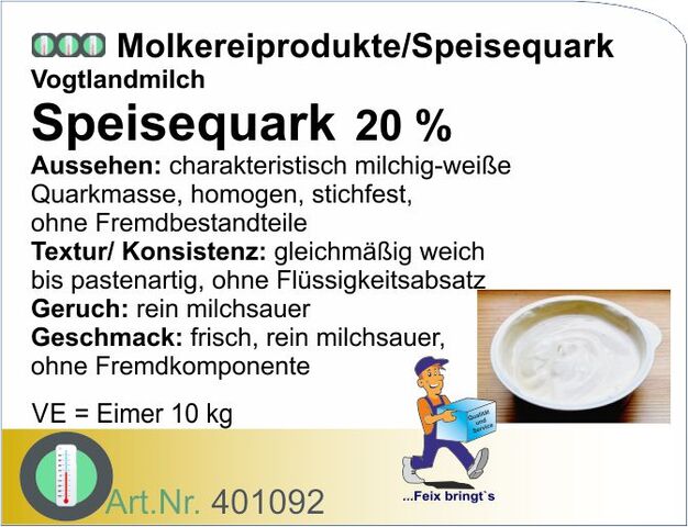401092 - Speisequark 20% (10kg)