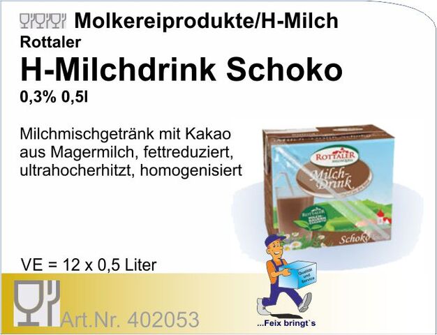 402053 - H-Schokodrink 0,3% 0,5L (12St/Kt)  Rottaler