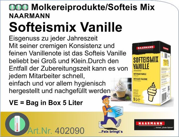 402090 - Softeismix Vanille flüssig Bag in Box 5% Fett