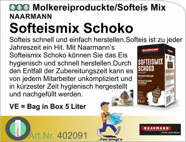 402091 - Softeismix Schoko flüssig Bag in Box 5% Fett
