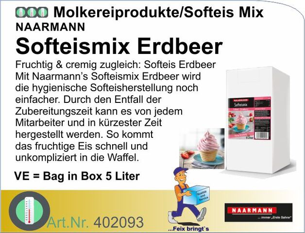 402093 - Softeismix Erdbeer flüssig Bag in Box 5% Fett
