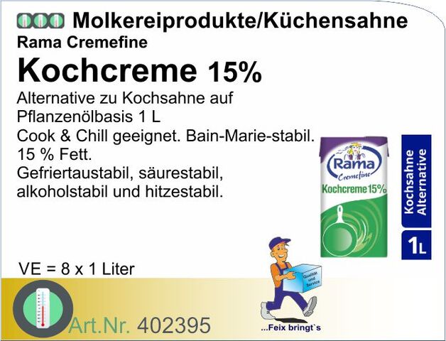 402395 - Cremefine zum Kochen ODZ. 15% Rama (12x1L/Kt.)
