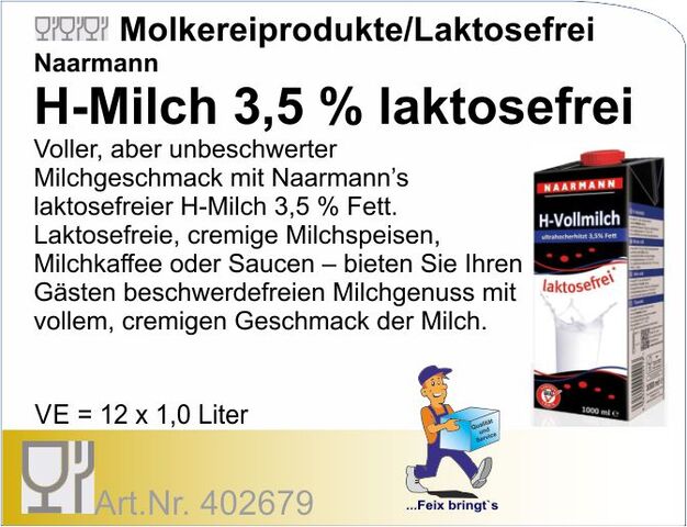 402679 - H-Milch 3,8% laktosefrei (12x1L/Kt)