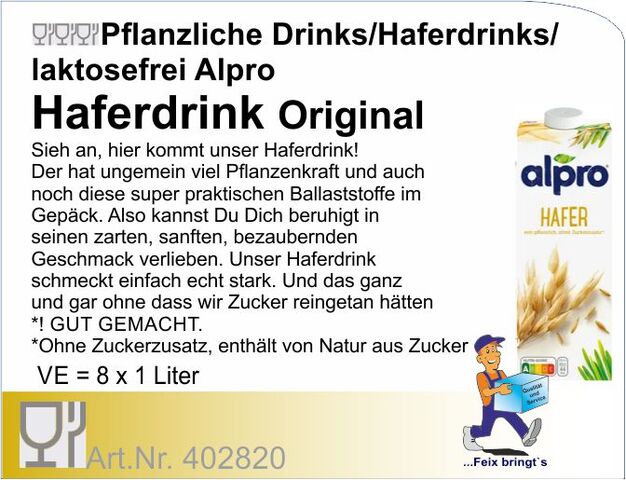 402820 - Hafer Drink Bio vegan 1L(8Stk)