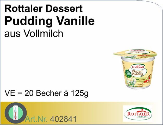 402841 - Pudding Vanille 3,5% Fett 125g (20St/Kt) Rottaler