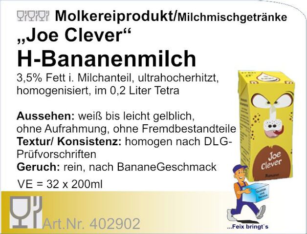 402902 - H-Bananenmilch 3,5% 0,2L (32St/Kt)