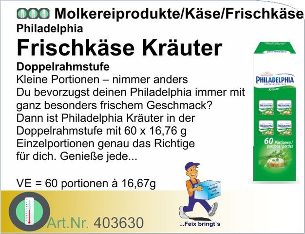 403630 - Frischkäse Kräuter, Philadelp. (60x16,66g)