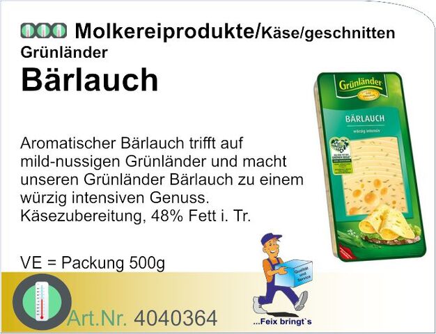 4040364 - Grünländer Bärlauch 48% 500g, geschnitten (8Pack/Kt)