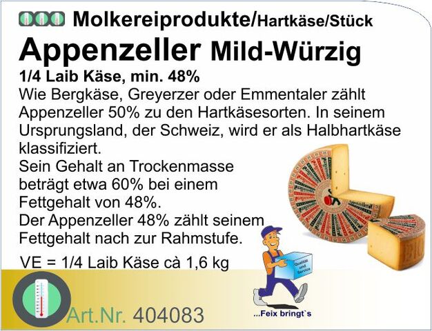404083 - Appenzeller 50% ca. 1,6kg Schweiz