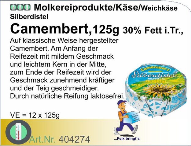404274 - Camembert 30% 12x125g/Kt