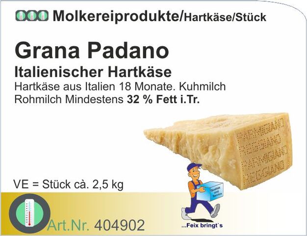 404902 - Parmesan Grana Padano 32% 1/16 ca.2kg/St.