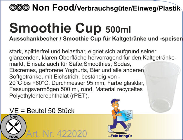 422020 - Smoothie Cup 500ml/12oz Ø95mm (16x50St/Kt)