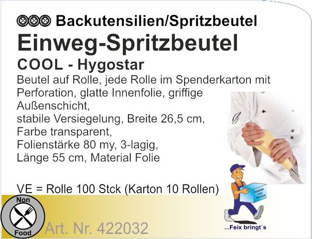 422032 - Spritzbeuel Einweg 80MY L55cm/B26cm (100Stk)