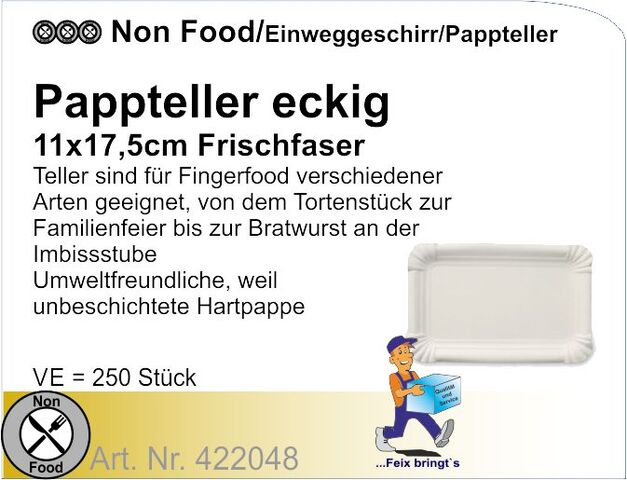 422048 - Pappteller 11x17,5cm (10x250St./Kt.)