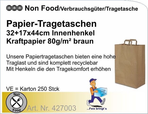 427003 - Papier-Tragetaschen 32x17x44cm (250St/Kt)