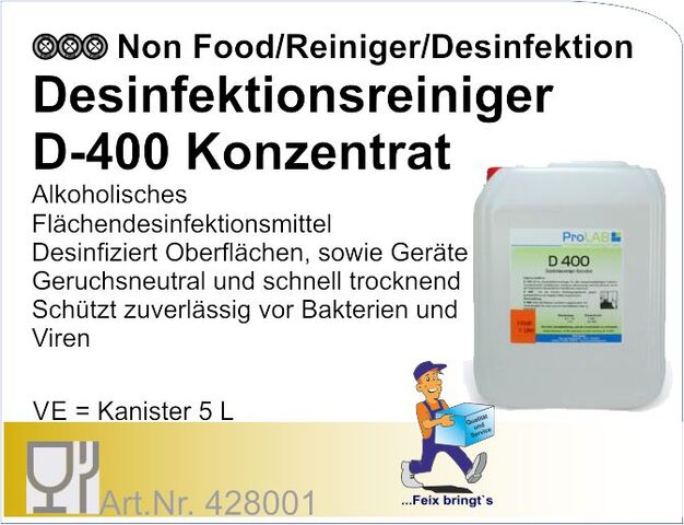 428001 - Desinfektionsreiniger für Oberflächen D-400 5L