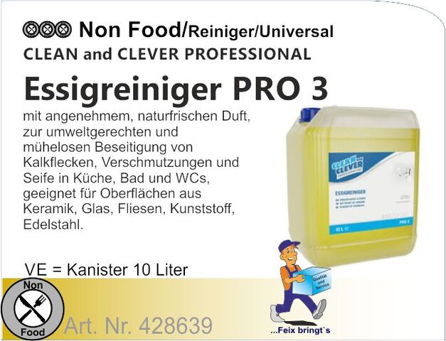 428639 - Essigreiniger PRO3 Clean and Clever 10L