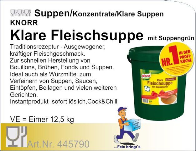 445790 - KNORR Klare Fleischsuppe Klassik mit Suppengrün  12,5kg