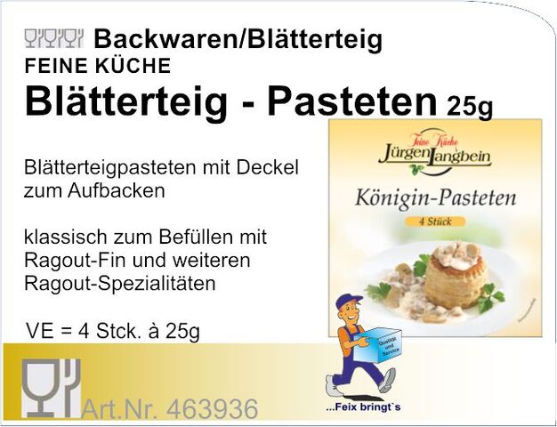 463936 - Blätterteig-Pasteten 25g (12x4St./Kt.)