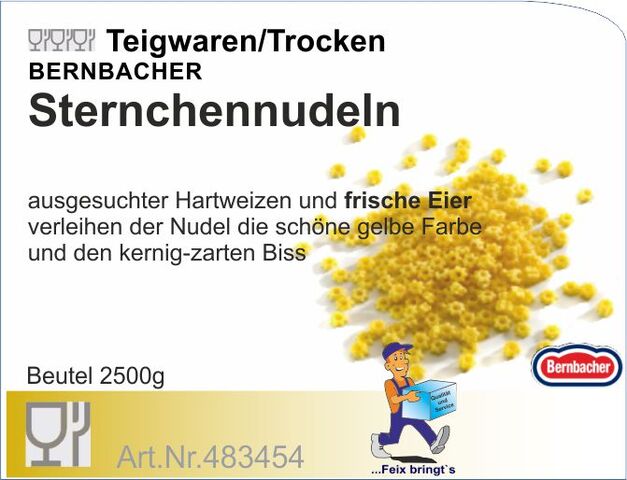 483454 - Sternchen Suppennudeln 2,5kg Bernbacher