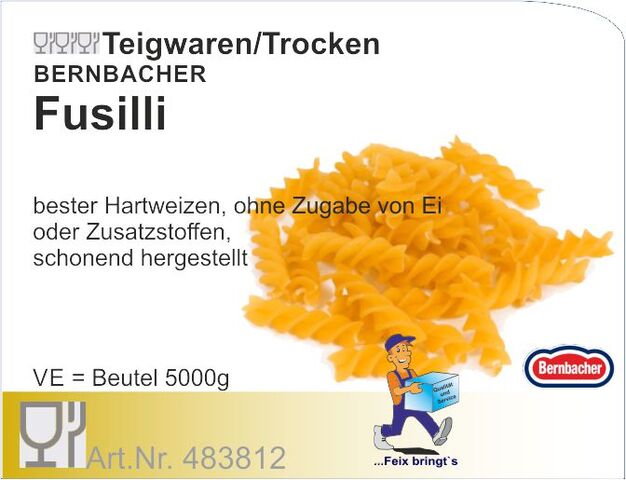 483812 - Fusilli/Spiralen ohne Ei 5kg Bernbacher