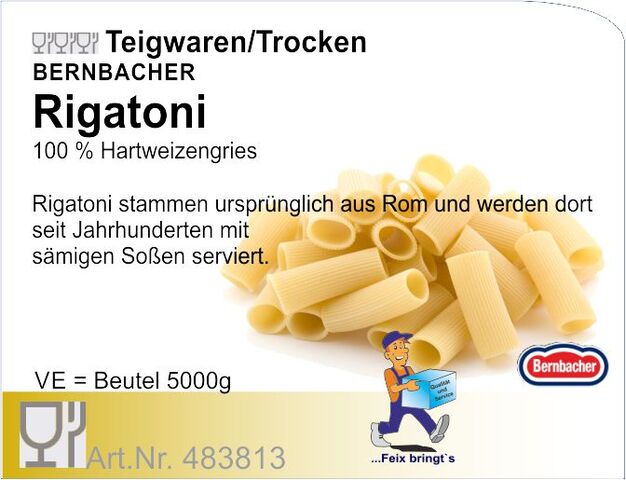483813 - Rigatoni ohne Ei 5kg Bernbacher