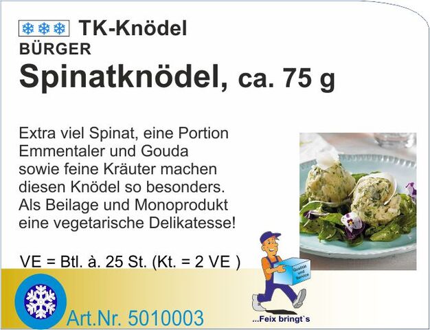 5010003 - Spinatknödel 75g (4x25St./Kt) B