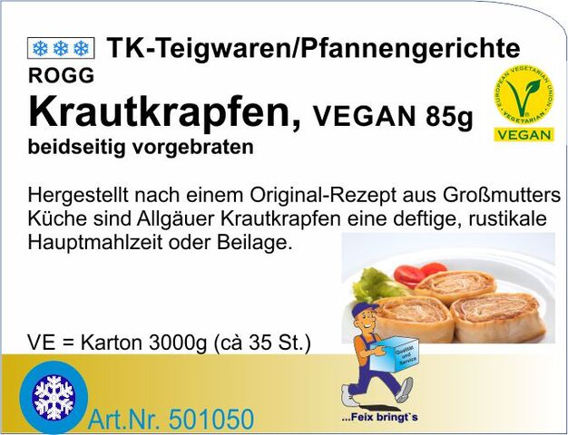 501050 - Krautkrapfen ca. 85g - vegan (3x1kg/Kt)