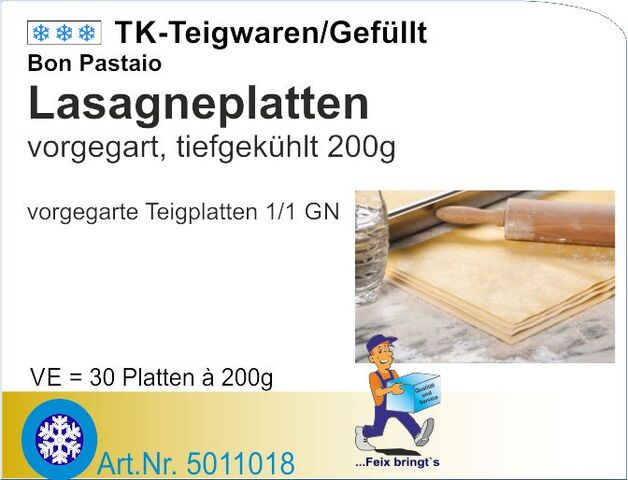 5011018 - Lasagne-Platten 200g 1/1GN (30Stck/Kt) Bon Pastaio
