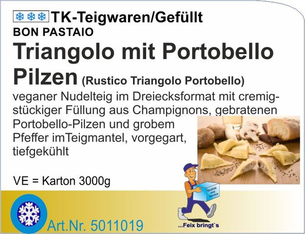 5011019 - Rustico Triangolo Portobello Funghi 12g - Füllung mit herzhaft-cremiger Portobello-Pilzfüllung