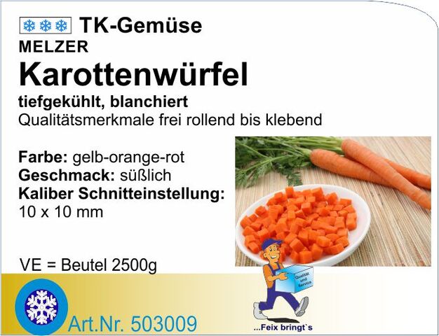 503009 - Karotten, gewürfelt (4x2,5kg/Kt.)