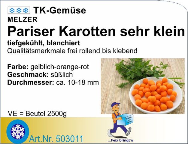 503011 - Pariser Karotten, extra klein 10/18 mm (4x2,5kg/Kt.)
