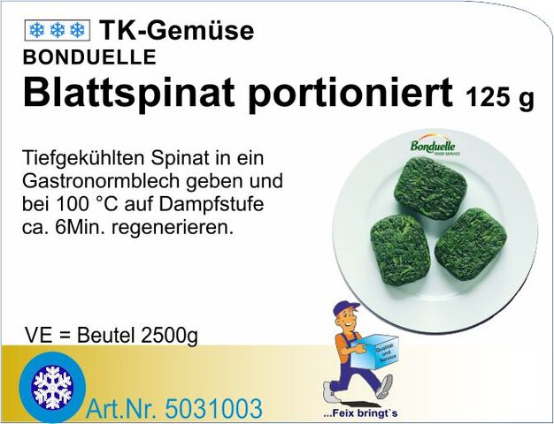 5031003 - Blattspinat port. a.125g (4x2,5kg/Kt.) Bonduelle