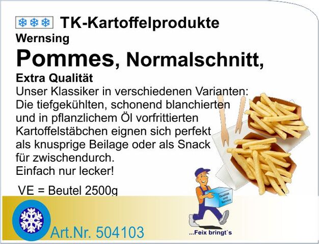 504103 - Pommes frites Normalschnitt (4x2,5kg/Kt.) We