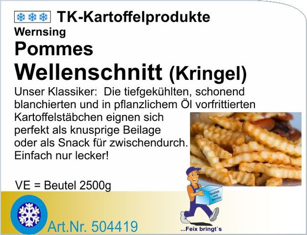 504419 - Pommes frites Crinkle Cut (4x2,5kg/Kt) We