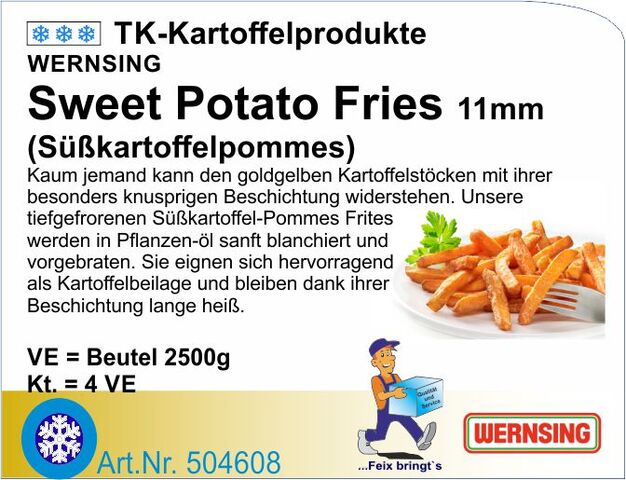 504608 - Sweet Potato Fries 11mm (4x2,5kg/Kt) We