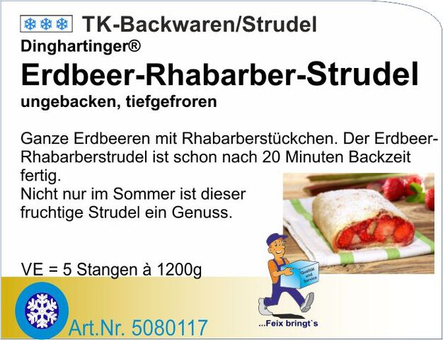 5080117 - Erdbeer-Rhabarberstrudel a 1200g (5Stg. 6kg/Kt)D