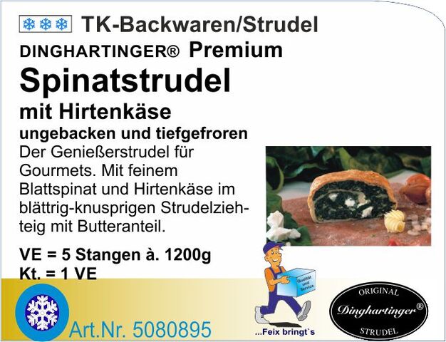 5080895 - Spinatstrudel Premium mit Hirtenkäse 1200g (5Stg.6kg/Kt) D