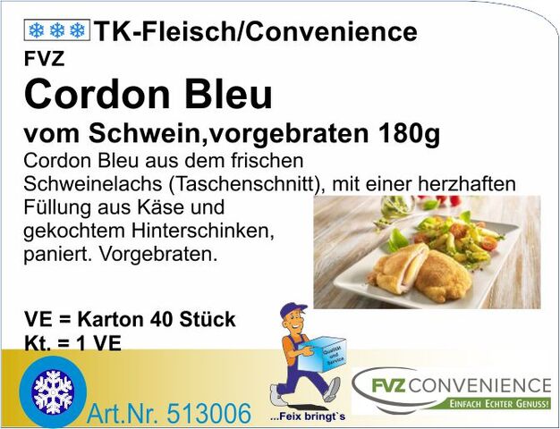 513006 - Cordon Bleu vom Schwein 180g vorgebraten (40St./Kt.) FVZ
