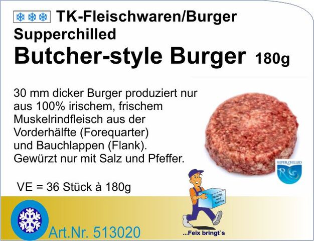 513020 - Hamburger Superchilled Butcher´s Style 180g (6x6St/Kt)