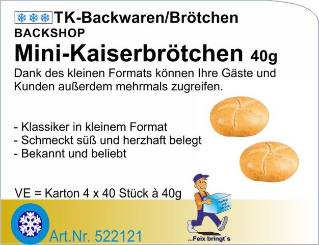 522121 - Kaiserbrötchen Mini 40g (4x40St/Kt) B