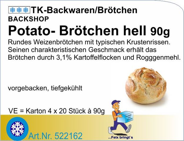 522162 - Potato-Brötchen hell 90g (4x20St/Kt) B