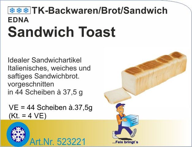 523221 - Sandwich Toast 37,5g (44 Scheiben/Pck)