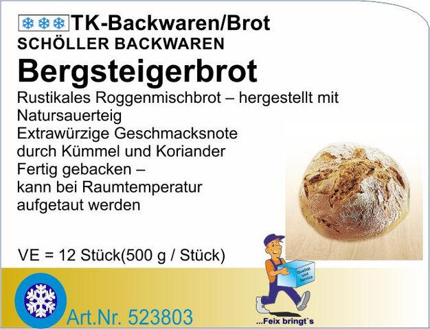 523803 - Bergsteigerbrot 500g (12St./Kt.) Sch