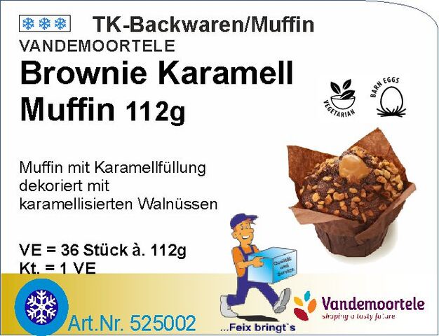 525002 - Muffin Brownie Karamell 112g (36St/Kt) Ho