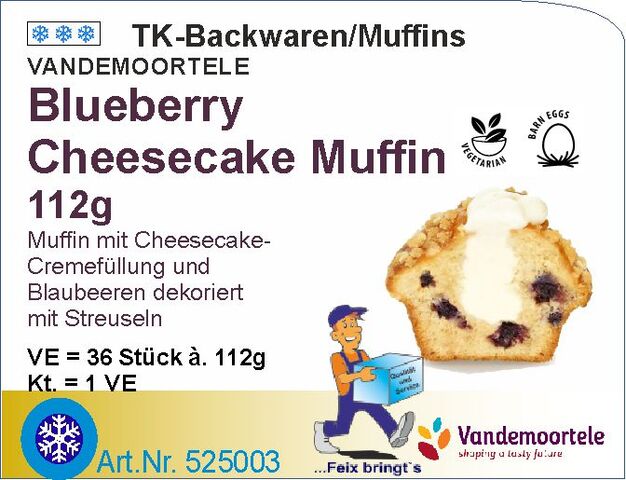 525003 - Muffin Blueberry Cheesecake 112g (36St/Kt) Ho